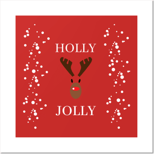 Holly Jolly Reindeer Posters and Art